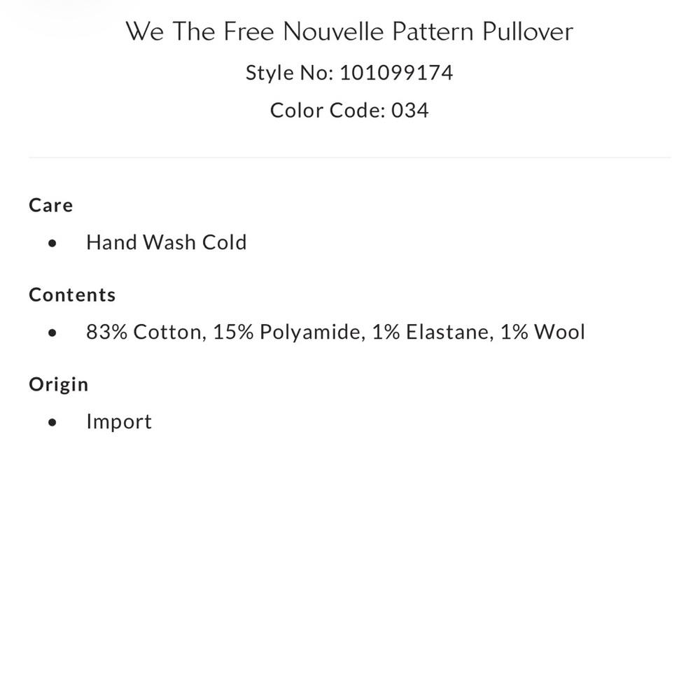 RARE Free People We the Free Nouvelle Patterned Pullover- Swan - Picture 5 of 6